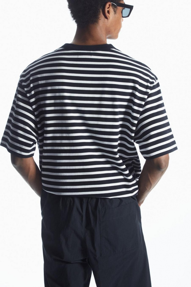 COS Tapered Poplin Pull-on Nadrág Férfi Sötétkék | LKV-624013