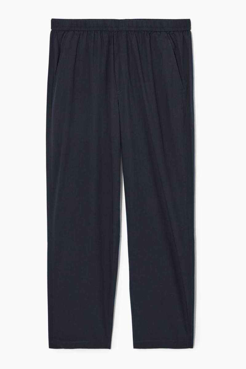 COS Tapered Poplin Pull-on Nadrág Férfi Sötétkék | LKV-624013