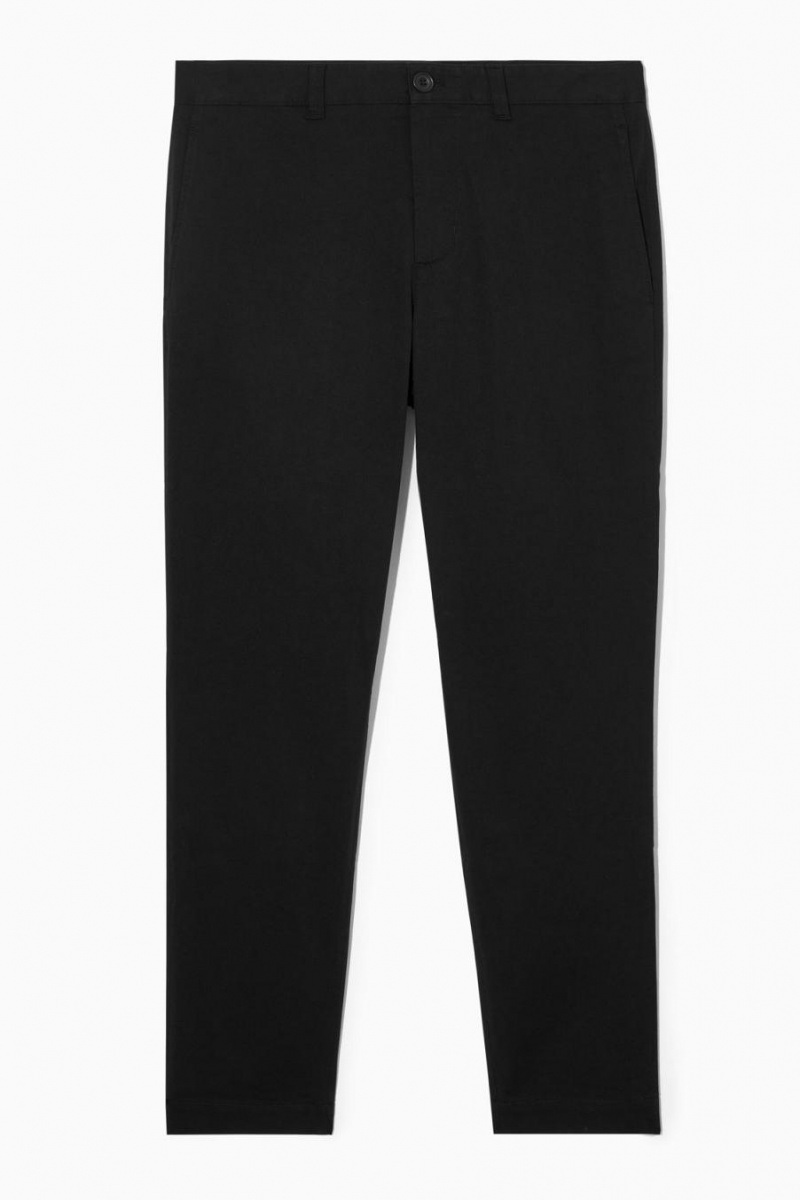 COS Tapered Twill Chinos Nadrág Férfi Fekete | TCB-459702