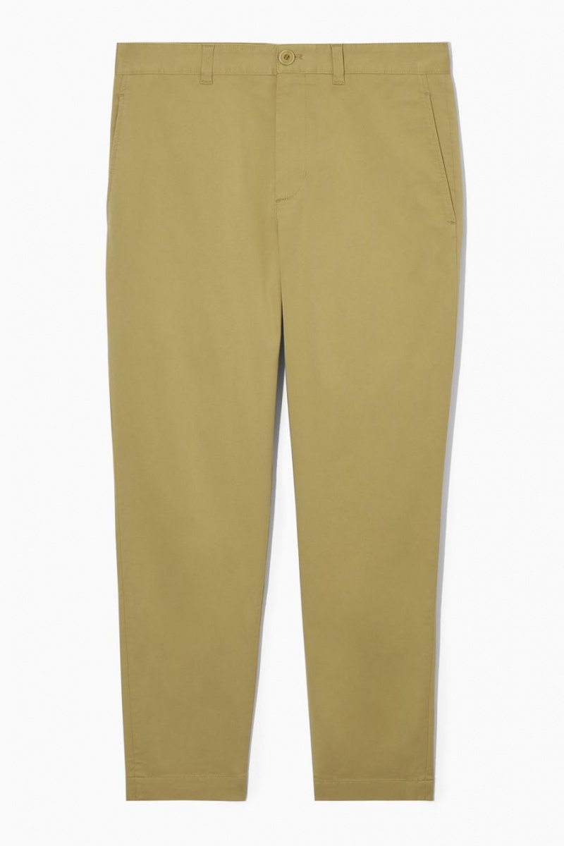 COS Tapered Twill Chinos Nadrág Férfi Sötétbézs | TPS-720951