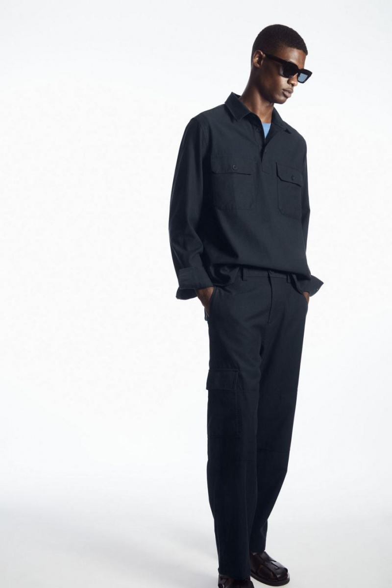 COS Tapered Utility Nadrág Férfi Sötétkék | OFV-421507