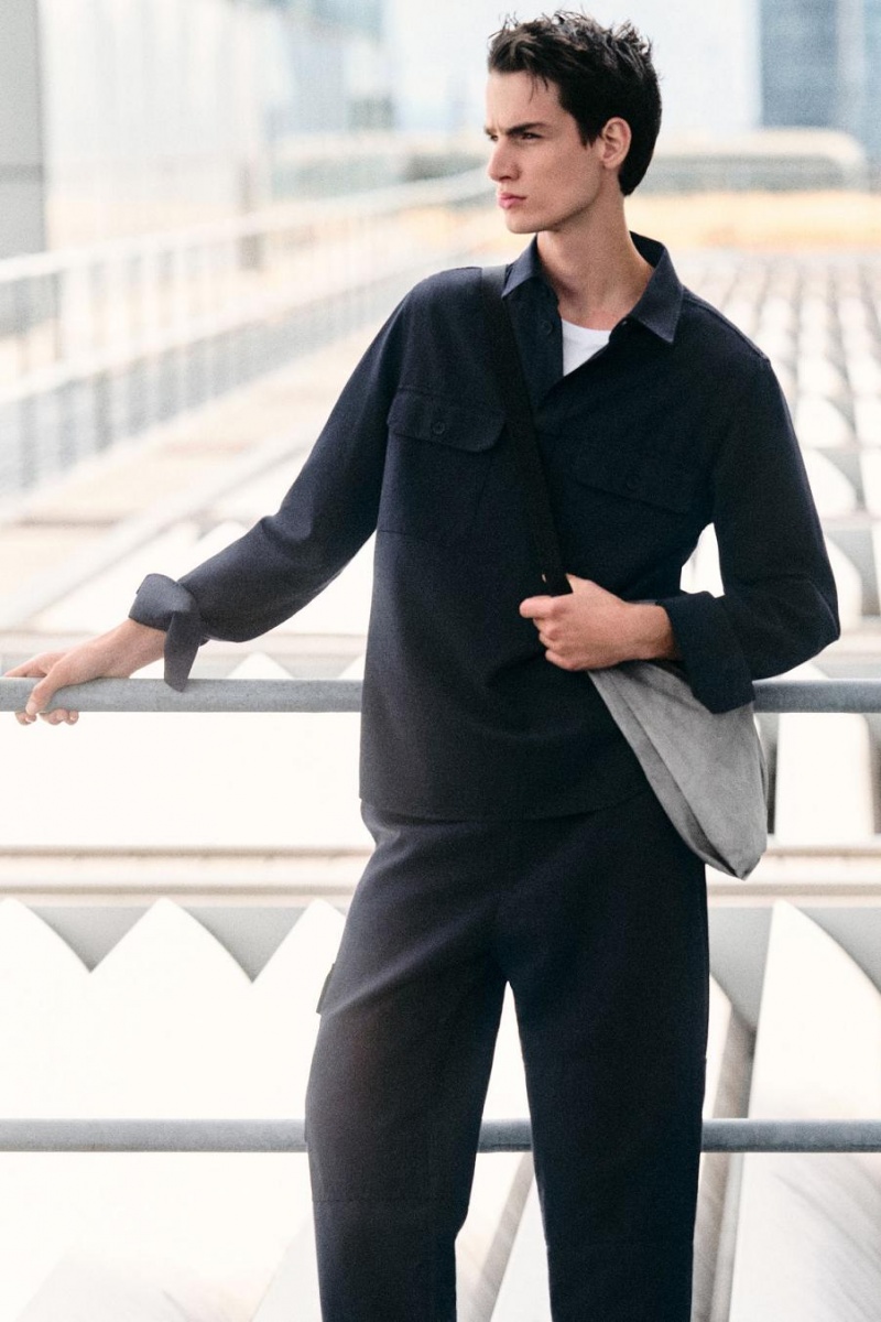 COS Tapered Utility Nadrág Férfi Sötétkék | OFV-421507