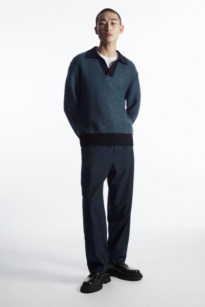COS Tapered Utility Nadrág Férfi Sötétkék | OFV-421507