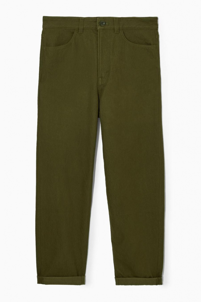 COS Tapered-leg High-rise Chinos Nadrág Női Khaki | JYF-056192