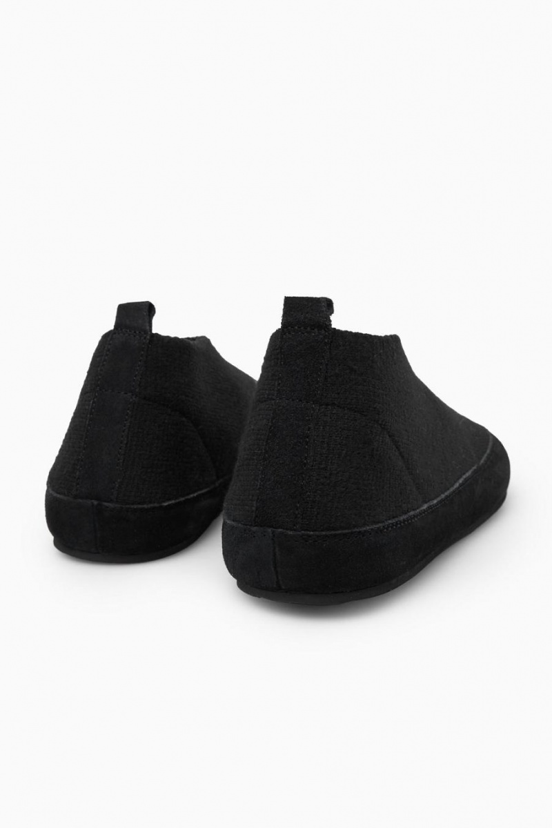 COS Teddy-lined Kötött Papucs Férfi Fekete | LVU-021365