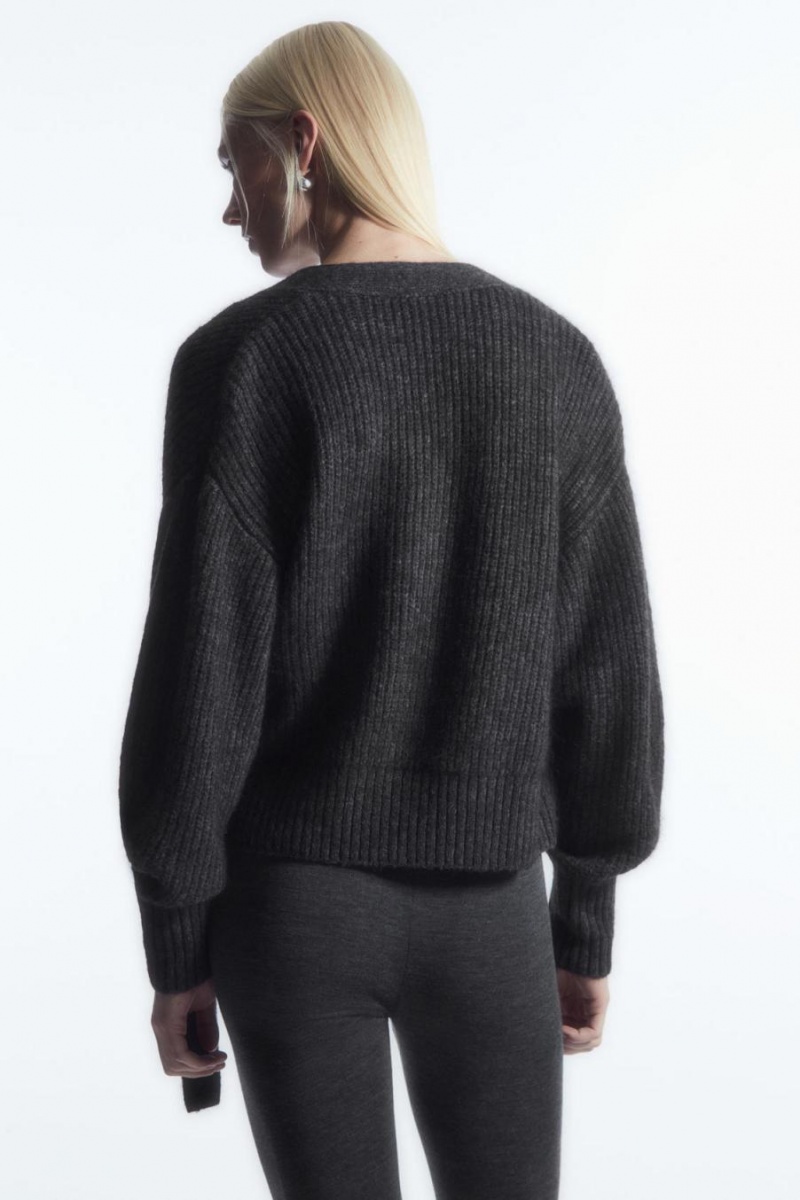 COS Textured Alpaca-blend Wrap Kardigán Női Sötétszürke | AOQ-817920