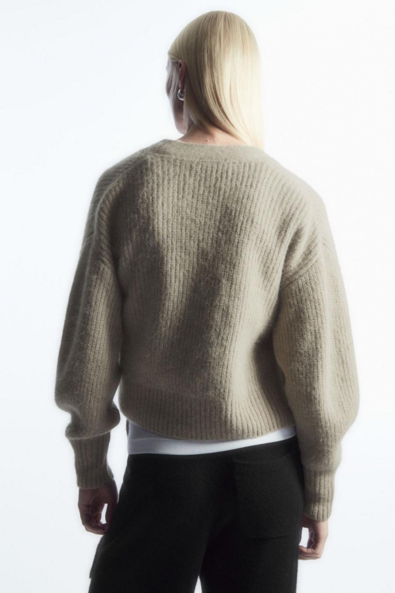 COS Textured Alpaca-blend Wrap Kardigán Női Bézs | KTS-638214