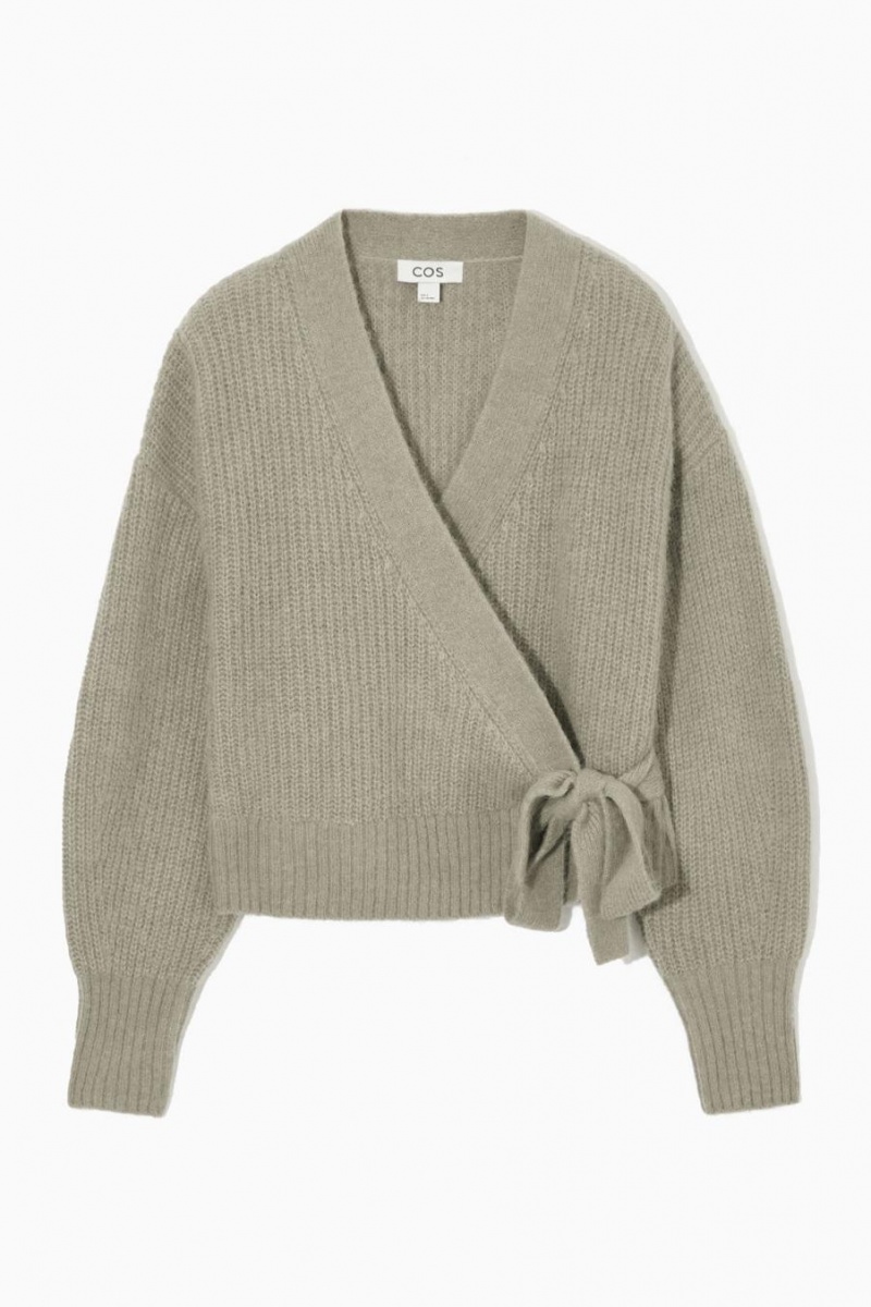 COS Textured Alpaca-blend Wrap Kardigán Női Bézs | KTS-638214