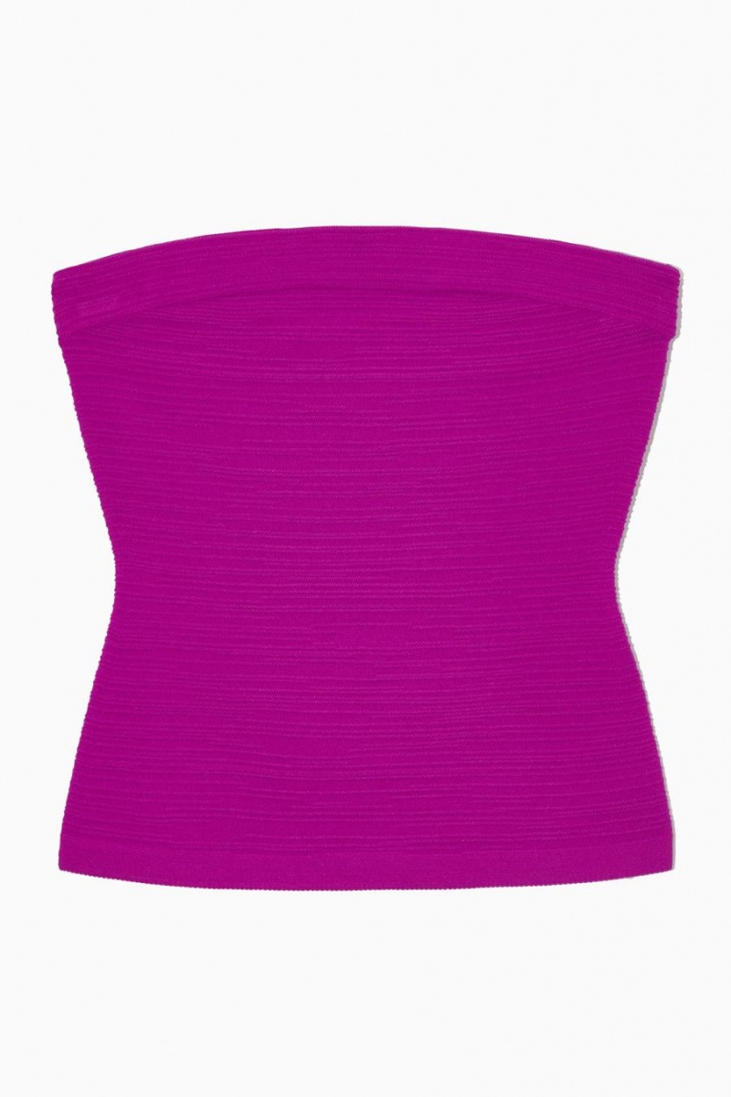 COS Textured Bandeau Felső Női Lila | IBY-912786