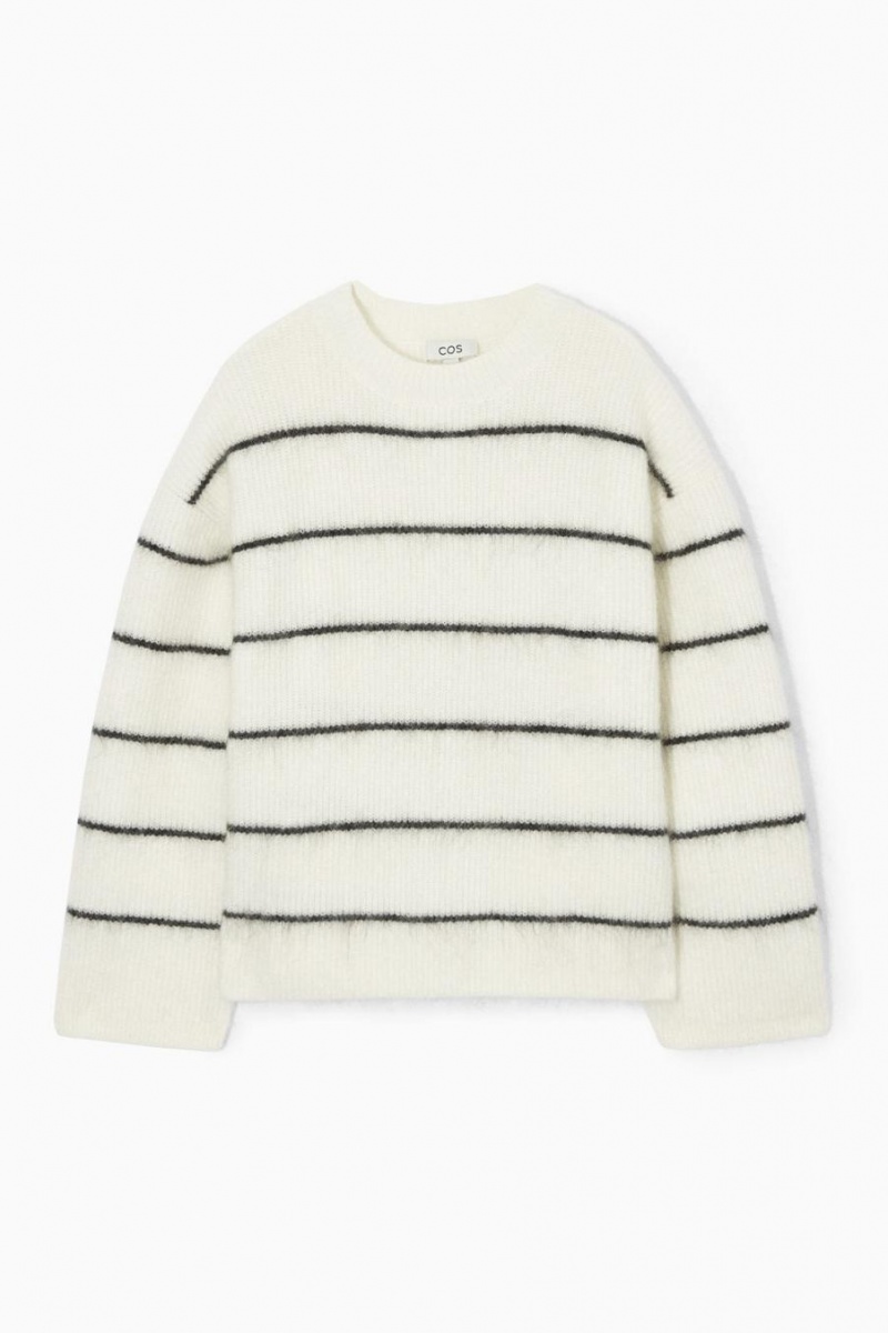 COS Textured Mohair-blend Jumpers Női Fehér | EGW-096531
