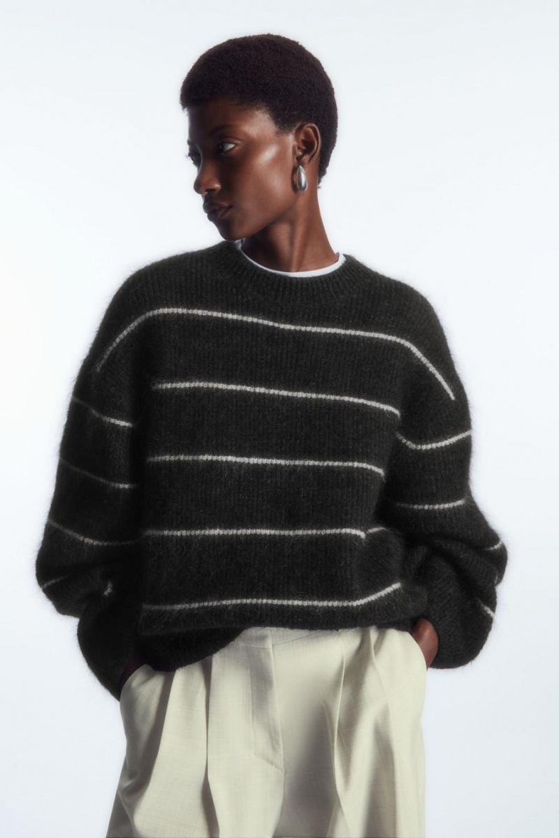 COS Textured Mohair-blend Jumpers Női Sötétszürke | BUF-984016