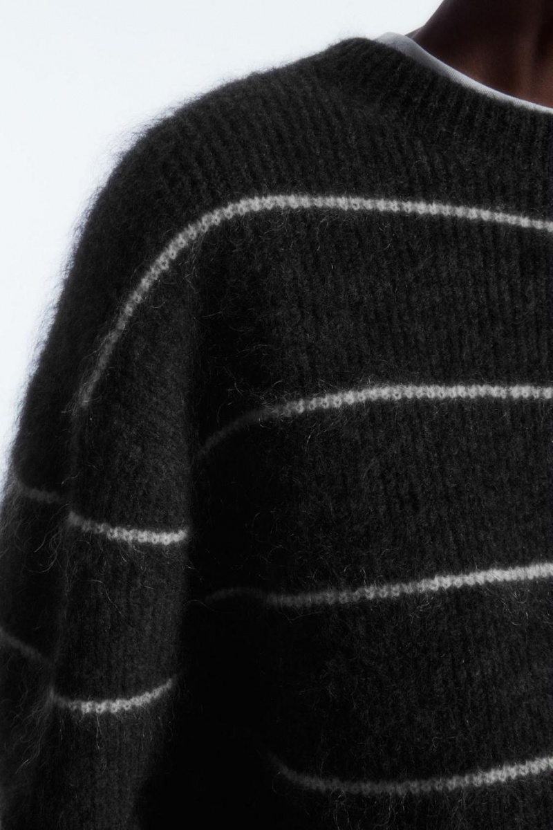 COS Textured Mohair-blend Jumpers Női Sötétszürke | BUF-984016