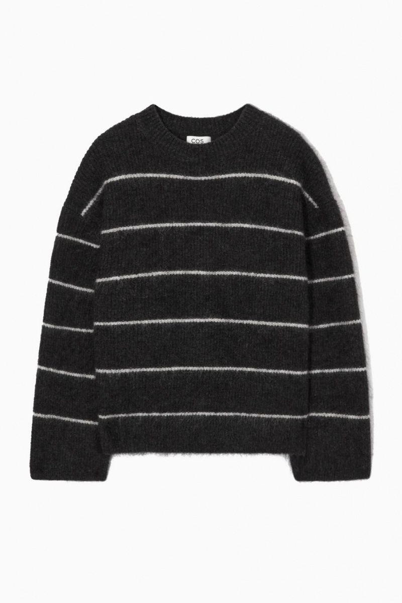 COS Textured Mohair-blend Jumpers Női Sötétszürke | BUF-984016