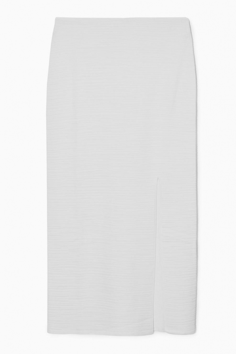COS Textured Pencil Szoknya Női Fehér | WCF-720639