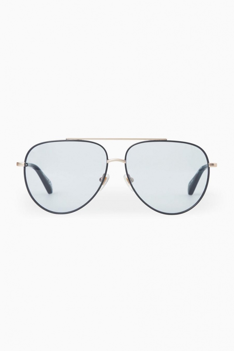 COS The Aviator Metal Napszemüvegek Női Arany Kék | LTD-962753