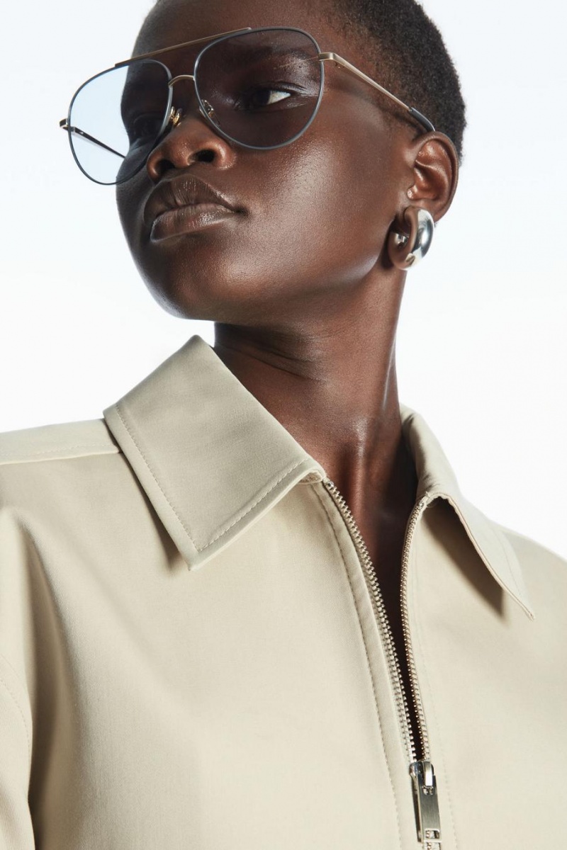 COS The Aviator Metal Napszemüvegek Női Arany Kék | LTD-962753