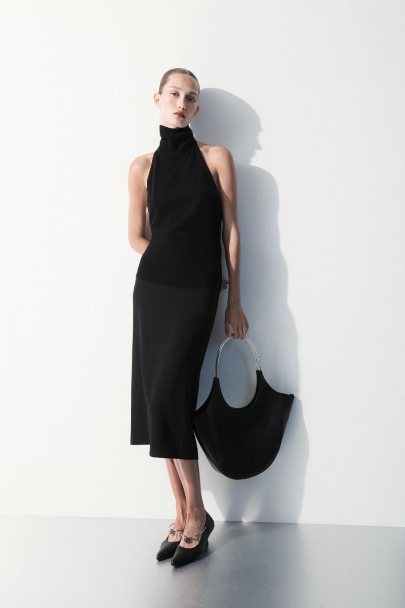 COS The Backless Cashmere Felső Női Fekete | DOL-574291