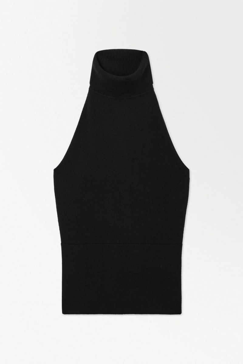 COS The Backless Cashmere Felső Női Fekete | DOL-574291