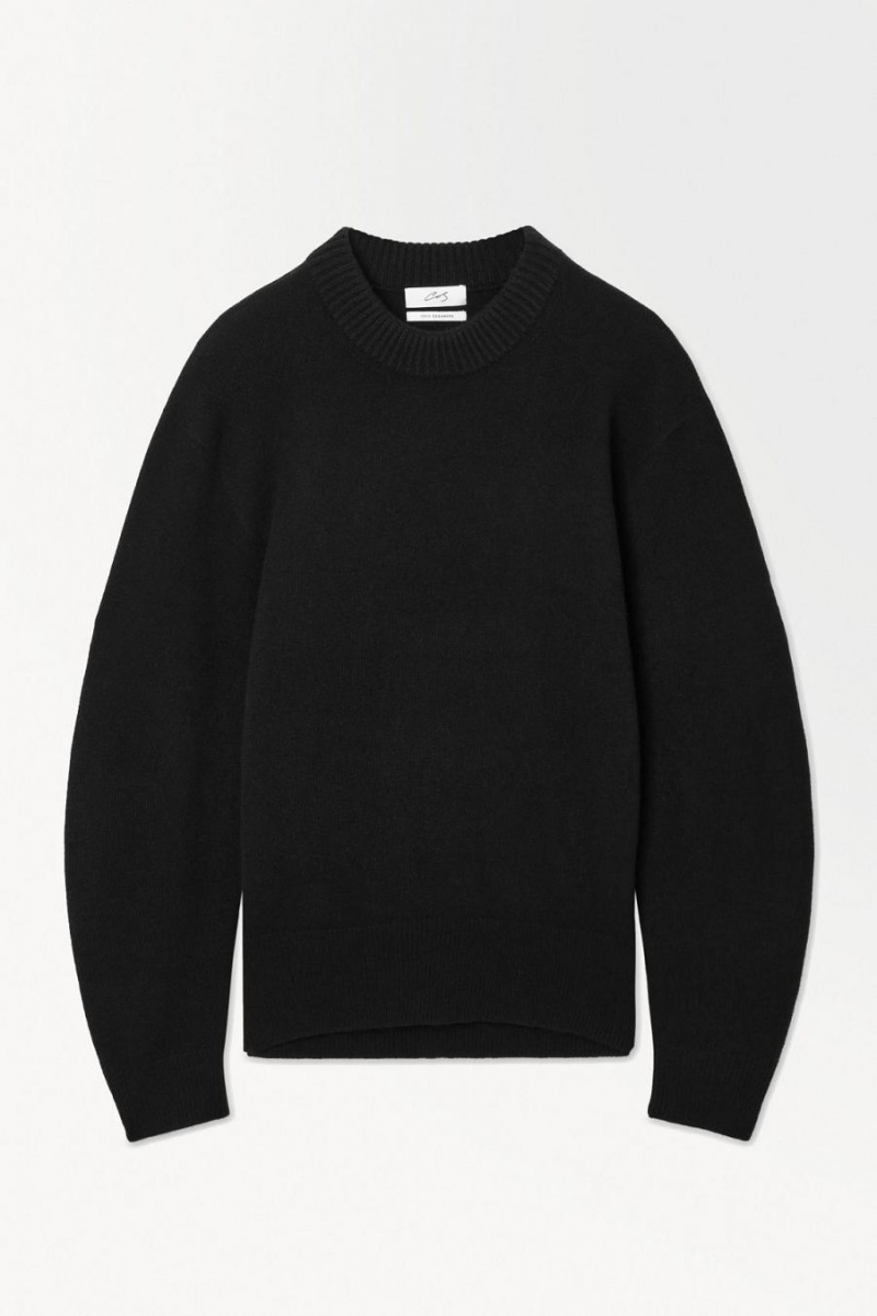COS The Cashmere Crew-neck Jumpers Férfi Fekete | MVN-365047