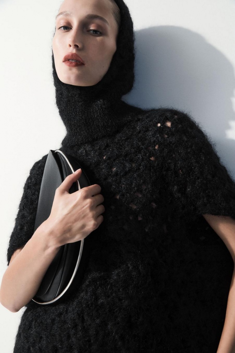 COS The Crochet-knit Balaclava Női Fekete | ZHF-561347