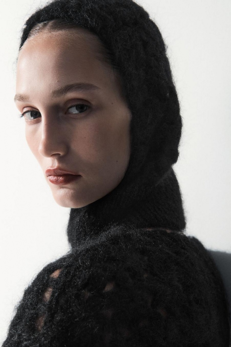 COS The Crochet-knit Balaclava Női Fekete | ZHF-561347