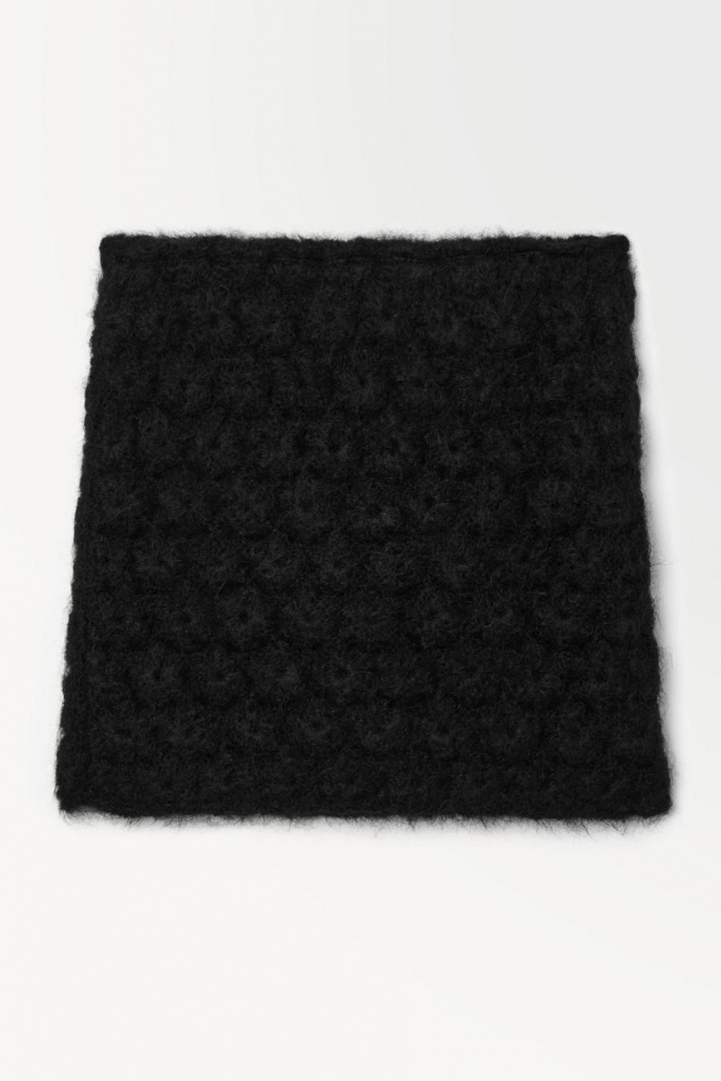 COS The Crochet-knit Mini Szoknya Női Fekete | RVO-136042