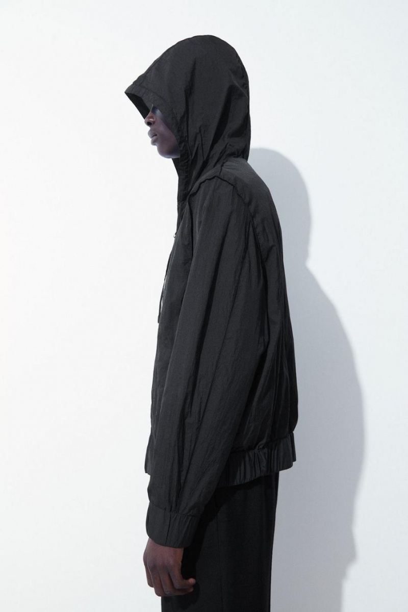 COS The Csuklyás Blouson Kabát Férfi Fekete | HXK-247153