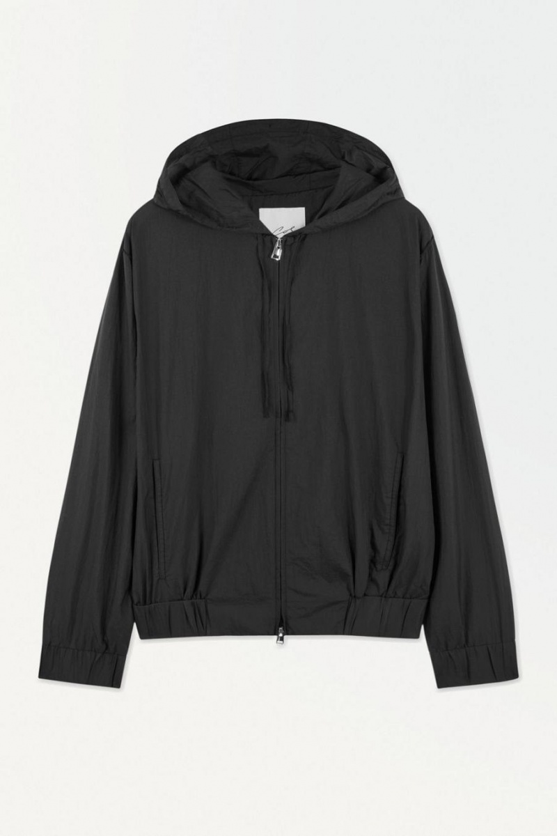 COS The Csuklyás Blouson Kabát Férfi Fekete | HXK-247153