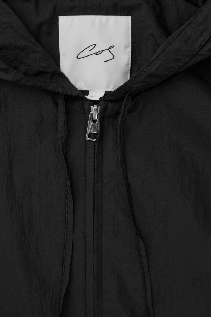 COS The Csuklyás Blouson Kabát Férfi Fekete | HXK-247153