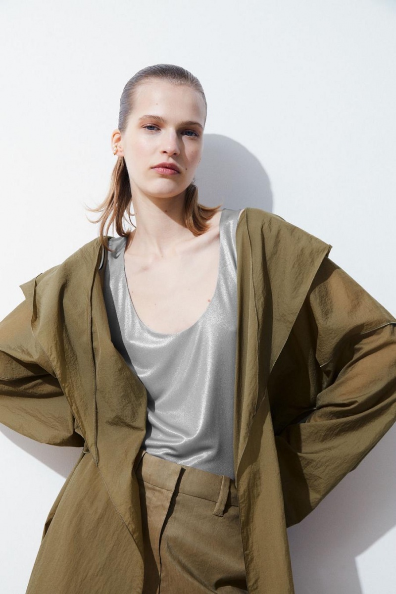 COS The Csuklyás Trench Kabát Női Sötétbézs | JGL-143879