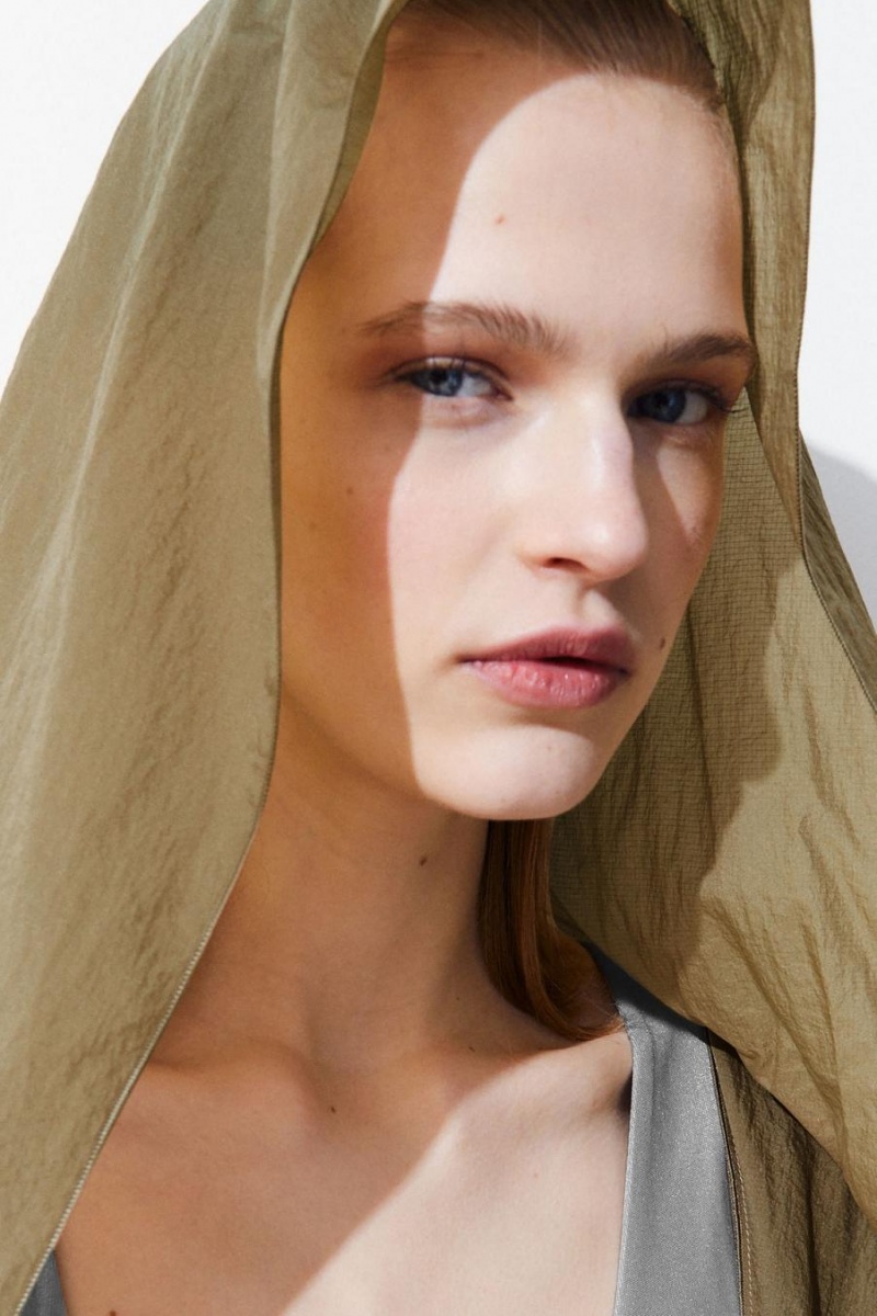 COS The Csuklyás Trench Kabát Női Sötétbézs | JGL-143879
