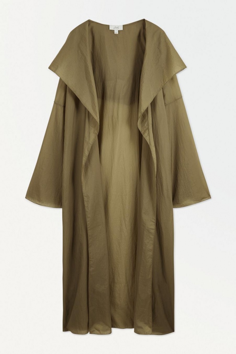 COS The Csuklyás Trench Kabát Női Sötétbézs | JGL-143879
