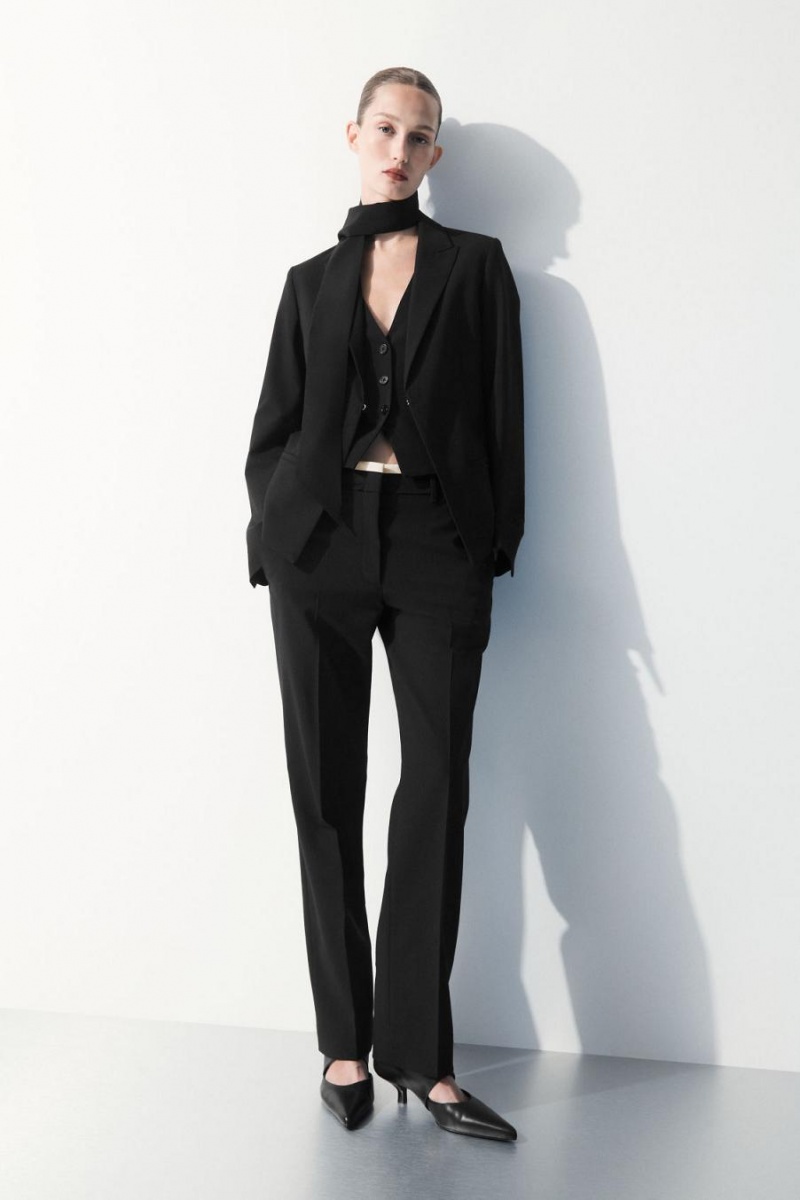 COS The Deconstructed Blézer Női Fekete | NDP-402819