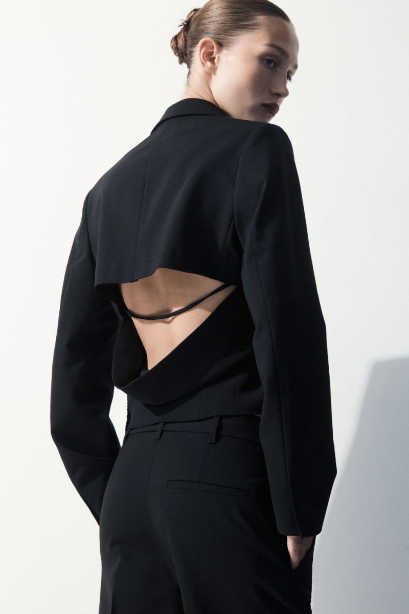 COS The Deconstructed Blézer Női Fekete | NDP-402819