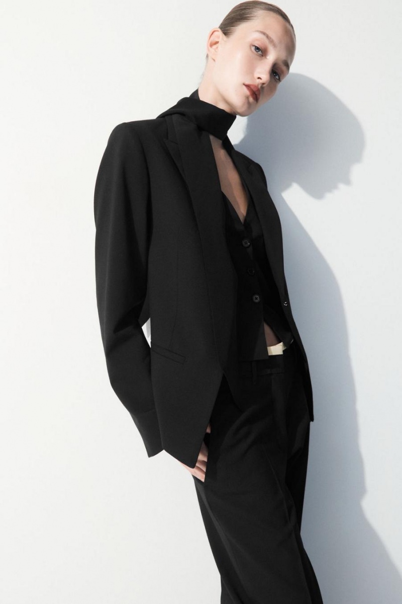 COS The Deconstructed Blézer Női Fekete | NDP-402819