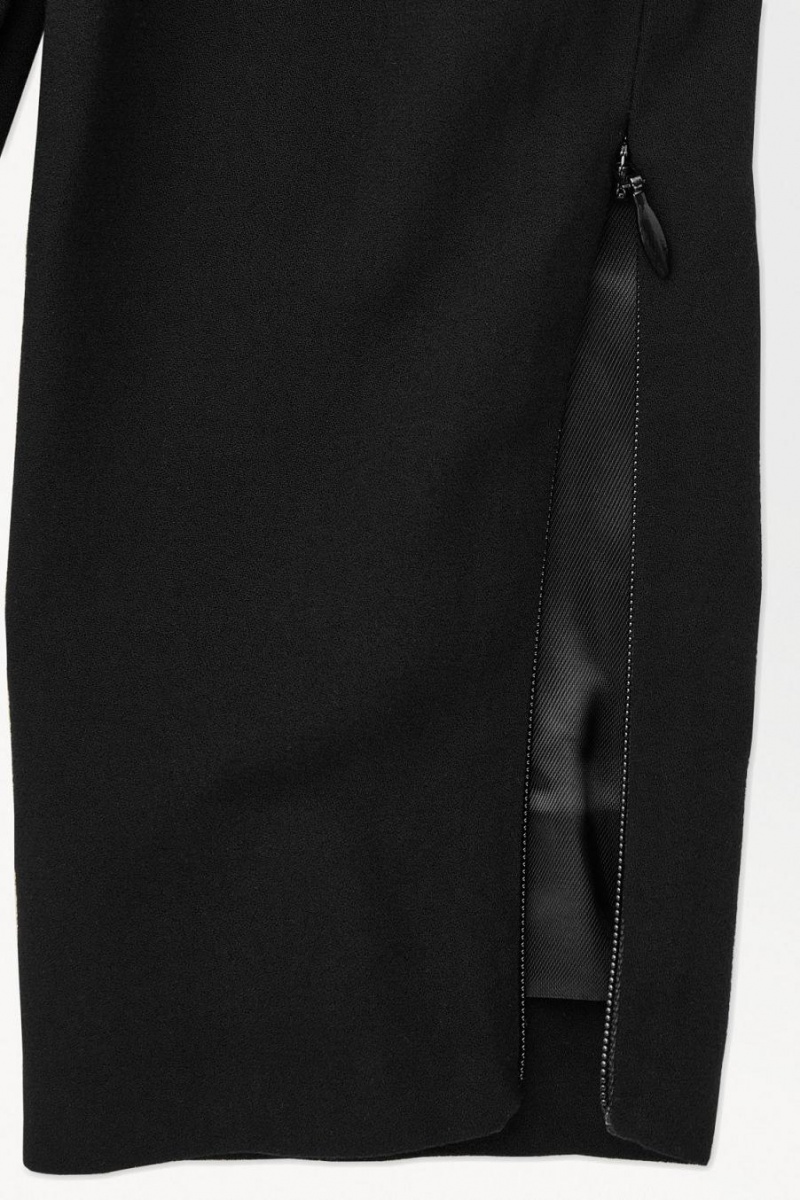 COS The Draped Open-back Mini Ruha Női Fekete | ORL-941852