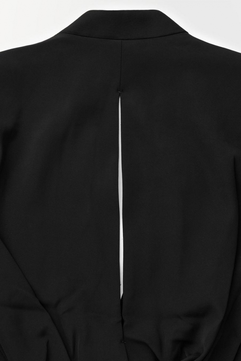 COS The Draped-waist Blézer Női Fekete | POB-791302