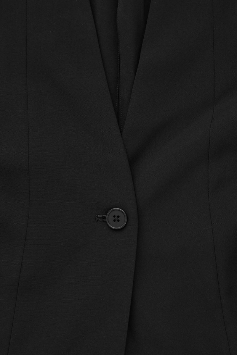 COS The Draped-waist Blézer Női Fekete | POB-791302