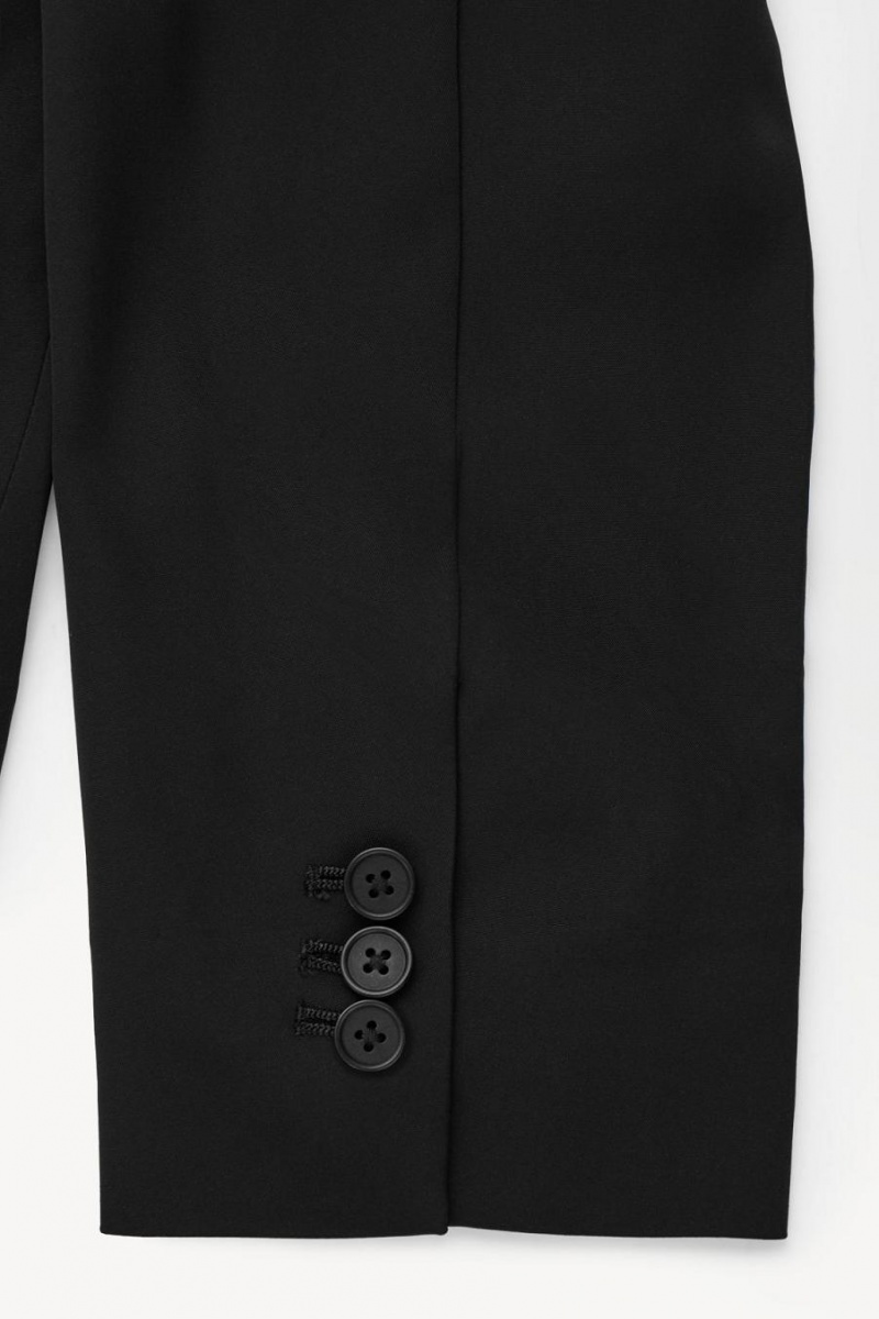 COS The Draped-waist Blézer Női Fekete | POB-791302