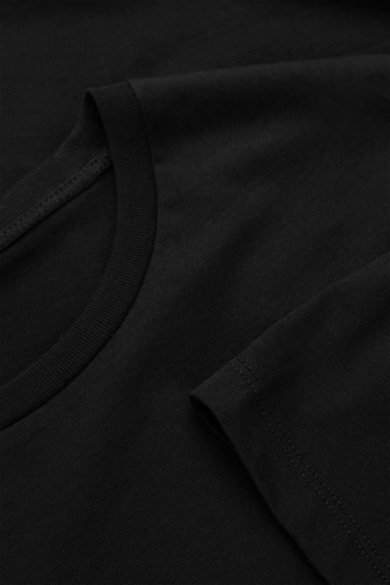 COS The Extra Fine Póló Férfi Fekete | USH-643279