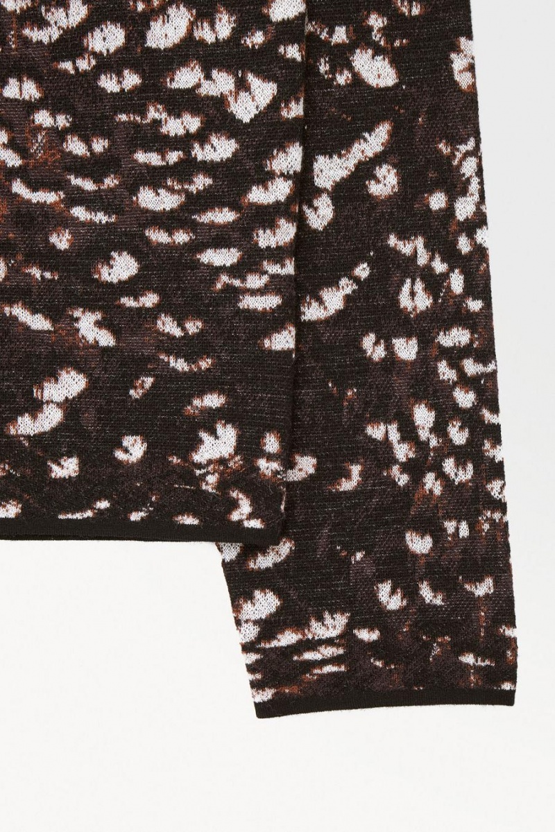 COS The Feather-jacquard Jumpers Férfi Sötétbarna | PTX-813546