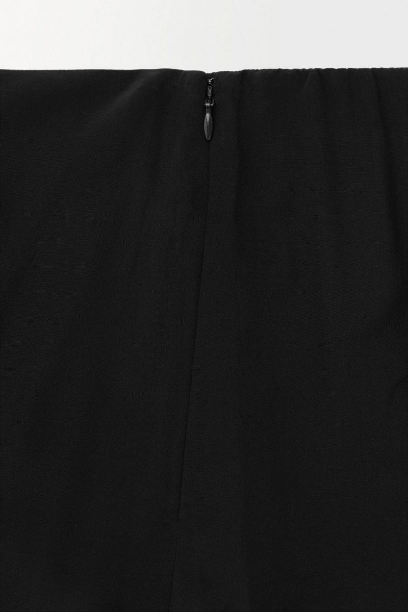COS The Flared Silk Maxi Szoknya Női Fekete | DST-247086