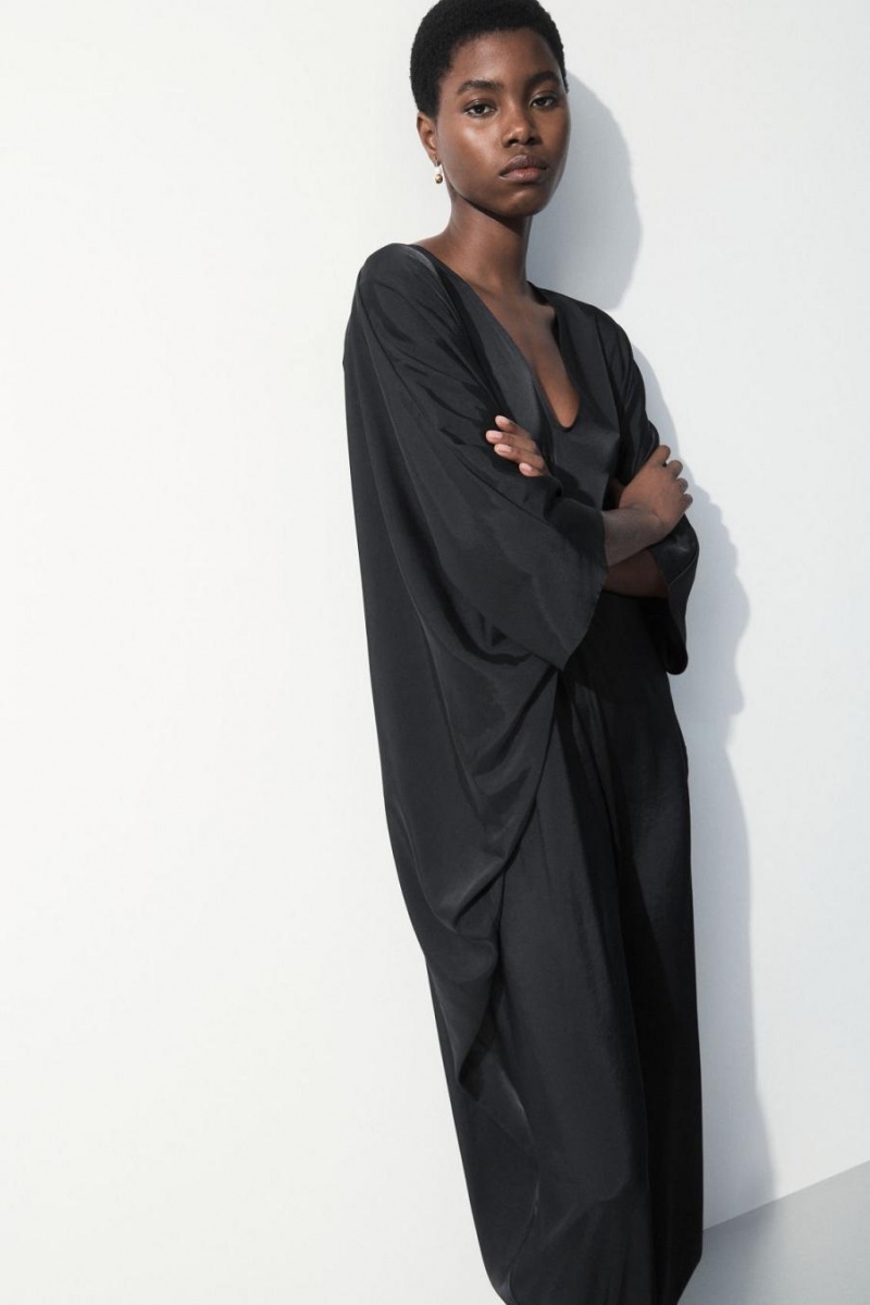 COS The Fluid Jumpsuit Női Fekete | ZNI-237580