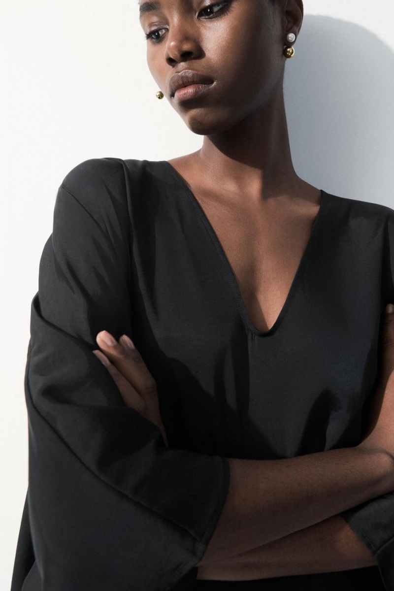 COS The Fluid Jumpsuit Női Fekete | ZNI-237580