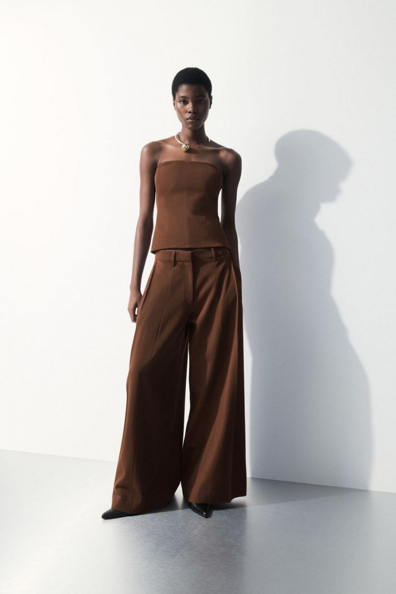 COS The Gyapjú Bandeau Felső Női Sötétbarna | NZH-012593