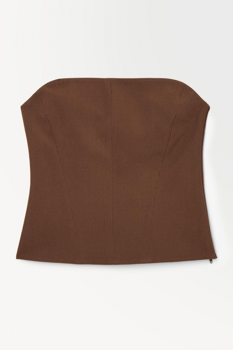 COS The Gyapjú Bandeau Felső Női Sötétbarna | NZH-012593