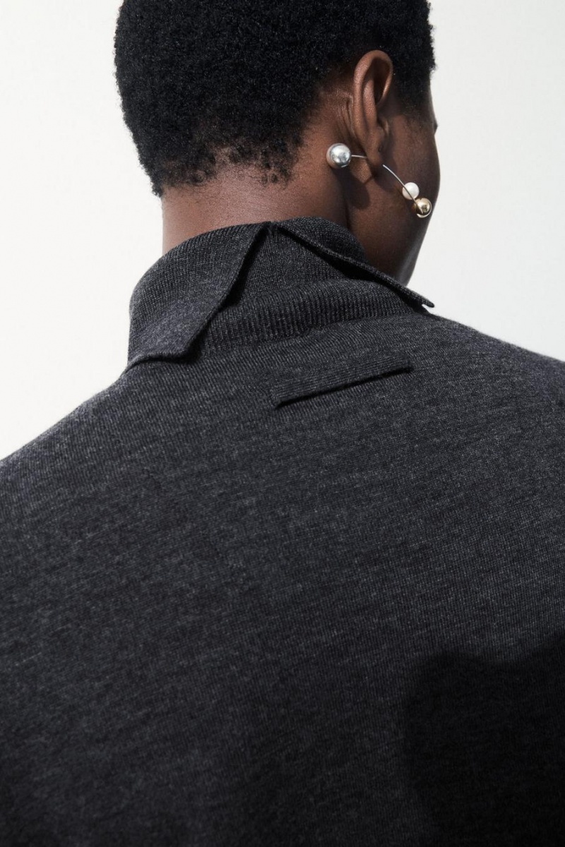 COS The Gyapjú Roll-neck Jumpers Női Sötétszürke | PLA-043178