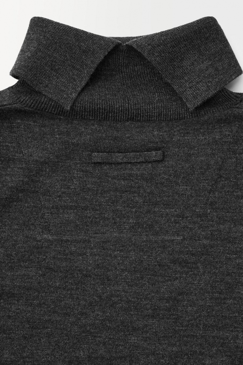 COS The Gyapjú Roll-neck Jumpers Női Sötétszürke | PLA-043178