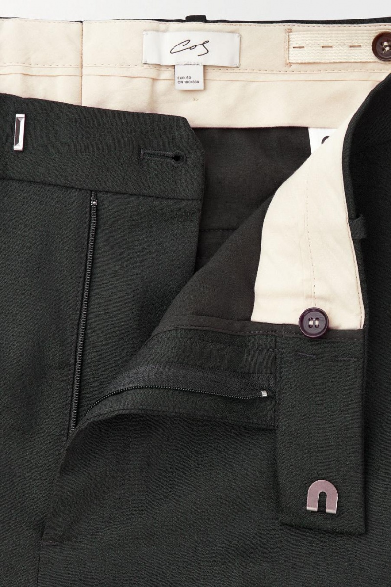 COS The Gyapjú Tuxedo Nadrág Férfi Sötétzöld | QMR-621534