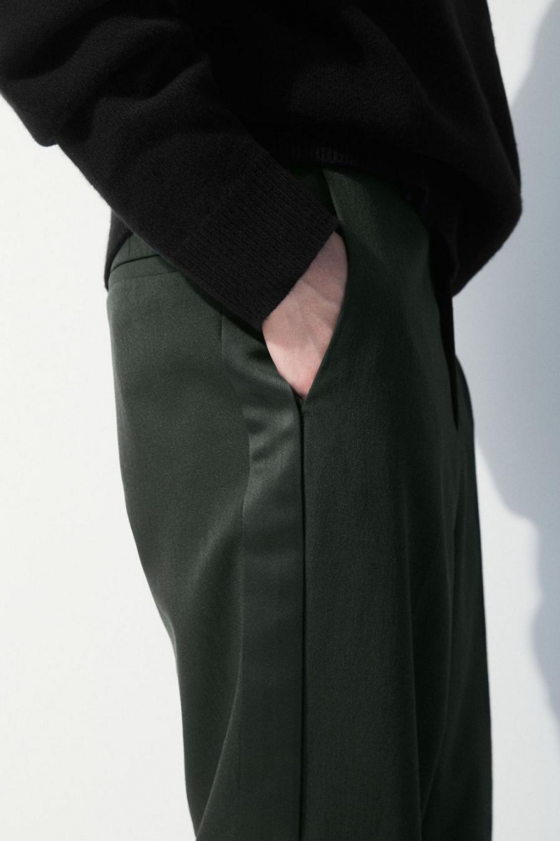 COS The Gyapjú Tuxedo Nadrág Férfi Sötétzöld | QMR-621534